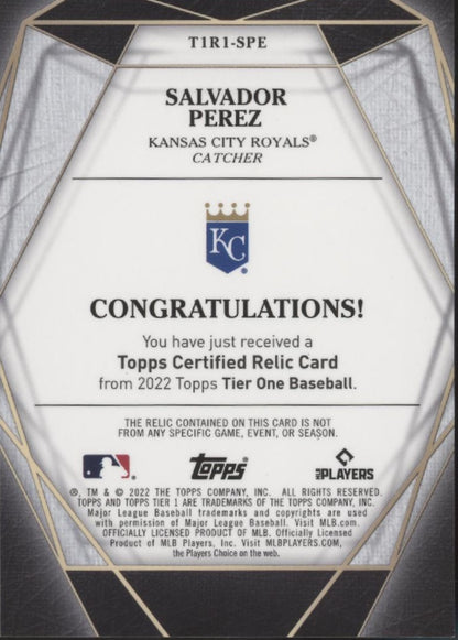 Salvador Perez 2022 Topps Tier One Swatch 237/249 #T1R1-SPE