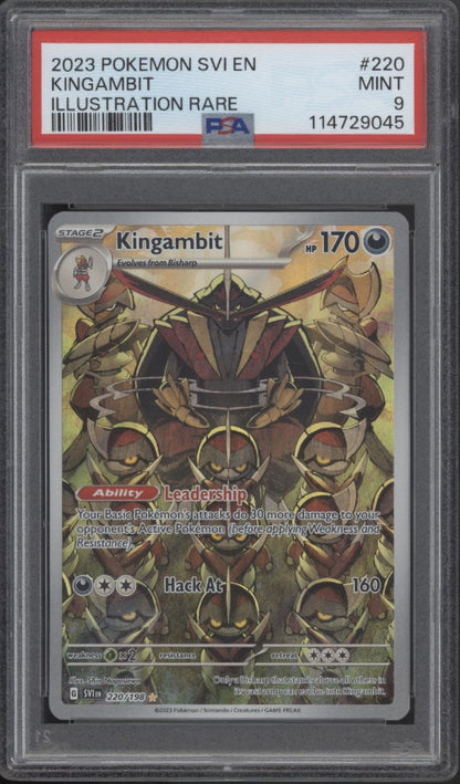 Kingambit Pokemon Scarlet & Violet Illustration Rare #220 PSA 9