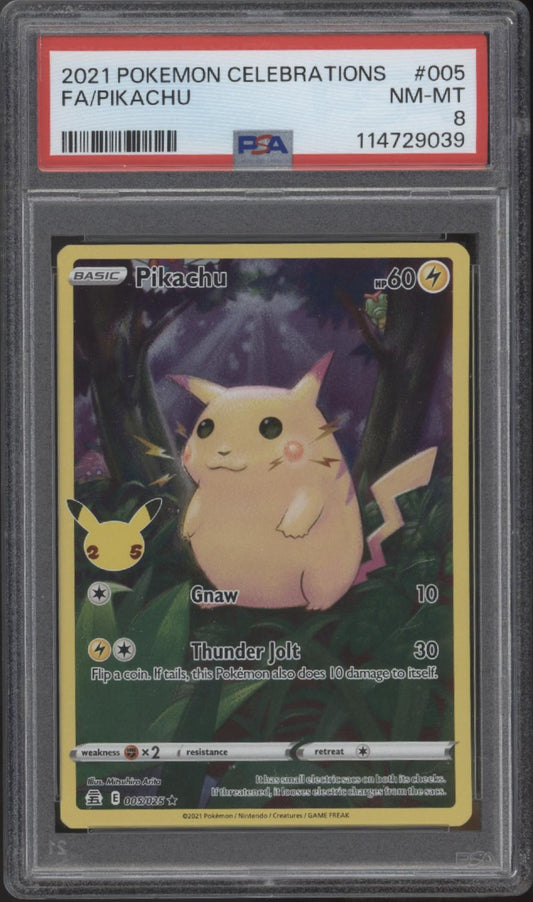 Pikachu Pokemon Celebrations Full Art #005 PSA 8