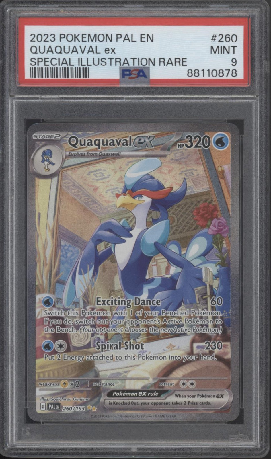 Quaquaval ex Pokemon Paldea Evolved Special Illustration Rare #260 PSA 9