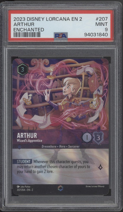 Arthur Disney Lorcana Rise of the Floodborn Enchanted #207 PSA 9