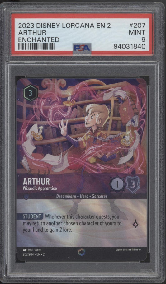 Arthur Disney Lorcana Rise of the Floodborn Enchanted #207 PSA 9