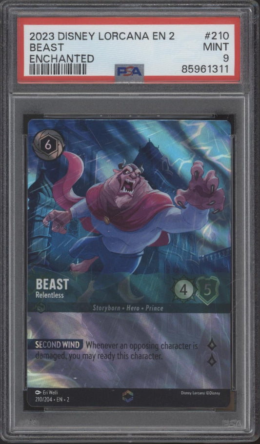Beast Disney Lorcana Rise of the Floodborn #210 PSA 9