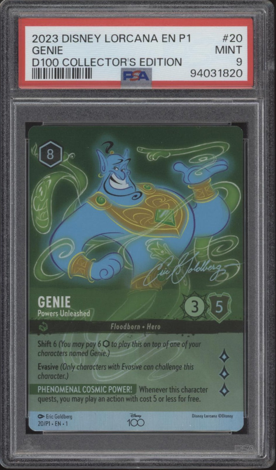 Genie Pokemon D100 Collector's Edition #20 PSA 9