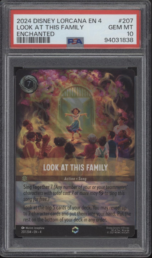 Look at this Family Disney Lorcana Ursula's Return Enchanted #207 PSA 10