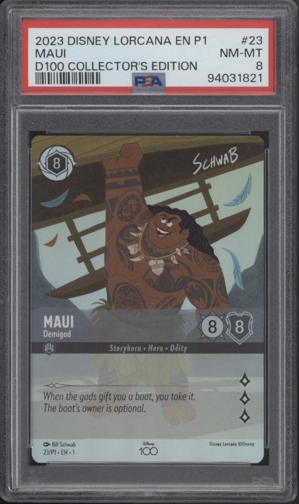 Maui Disney Lorcana D100 Collector's Edition #23 PSA 8