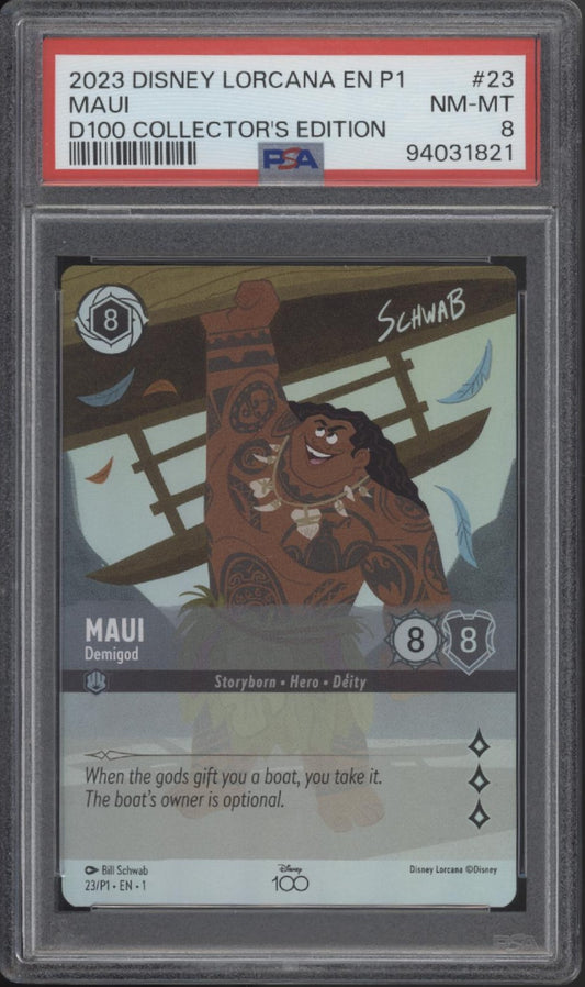 Maui Disney Lorcana D100 Collector's Edition #23 PSA 8