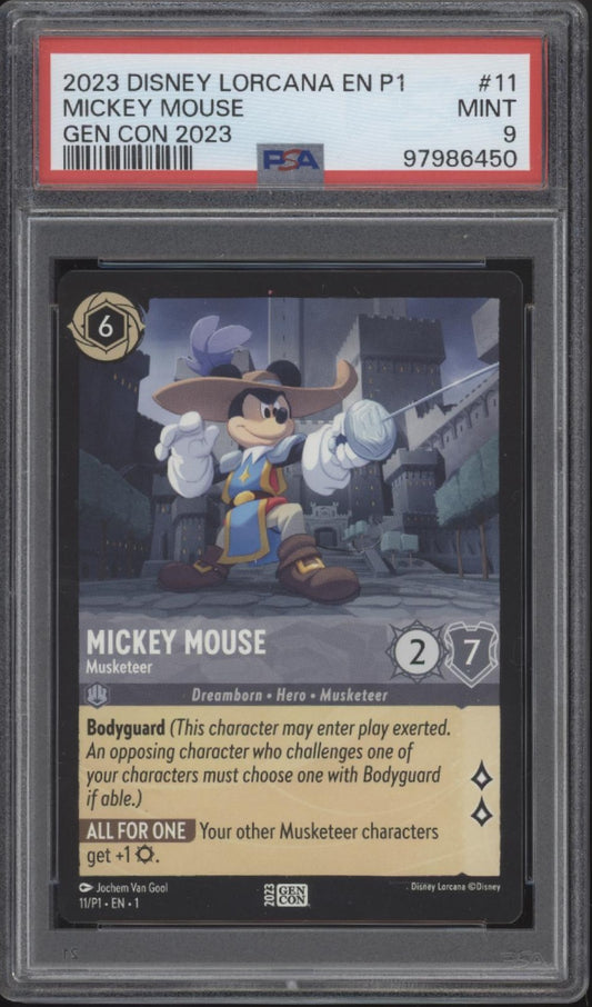 Mickey Mouse Disney Lorcana Gen Con 2023 #11 PSA 9