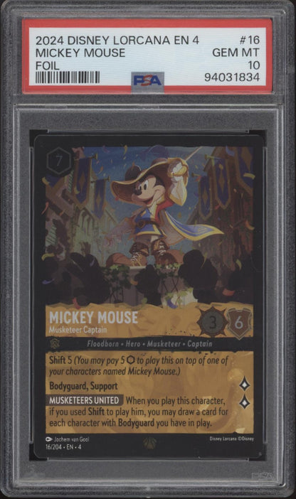 Mickey Mouse Disney Lorcana Ursula's Return Foil #16 PSA 10