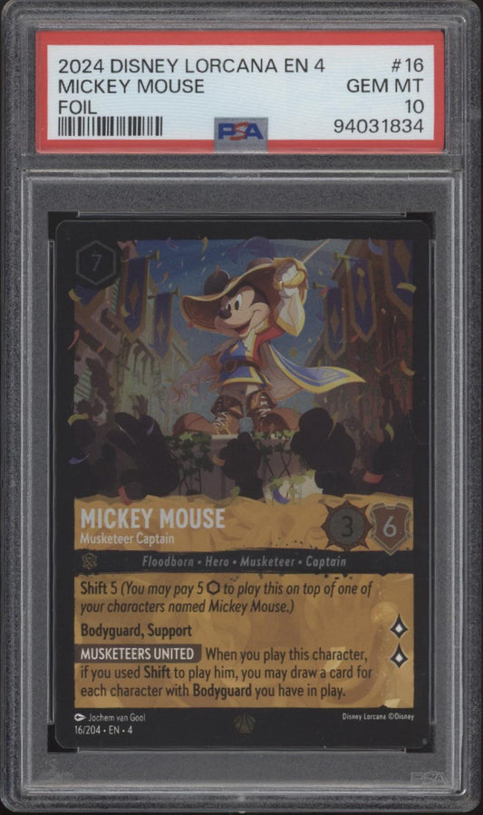 Mickey Mouse Disney Lorcana Ursula's Return Foil #16 PSA 10