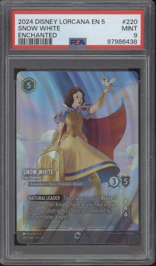 Snow White Disney Lorcana Shimmering Skies Enchanted #220 PSA 9