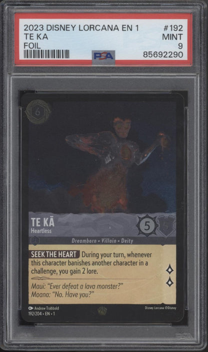 te ka lorcana card Te Ka Disney Lorcana The First Chapter Foil #192 PSA 9