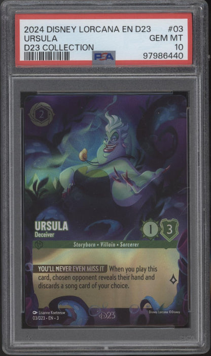 Ursula Disney Lorcana D23 Collection #03 PSA 10