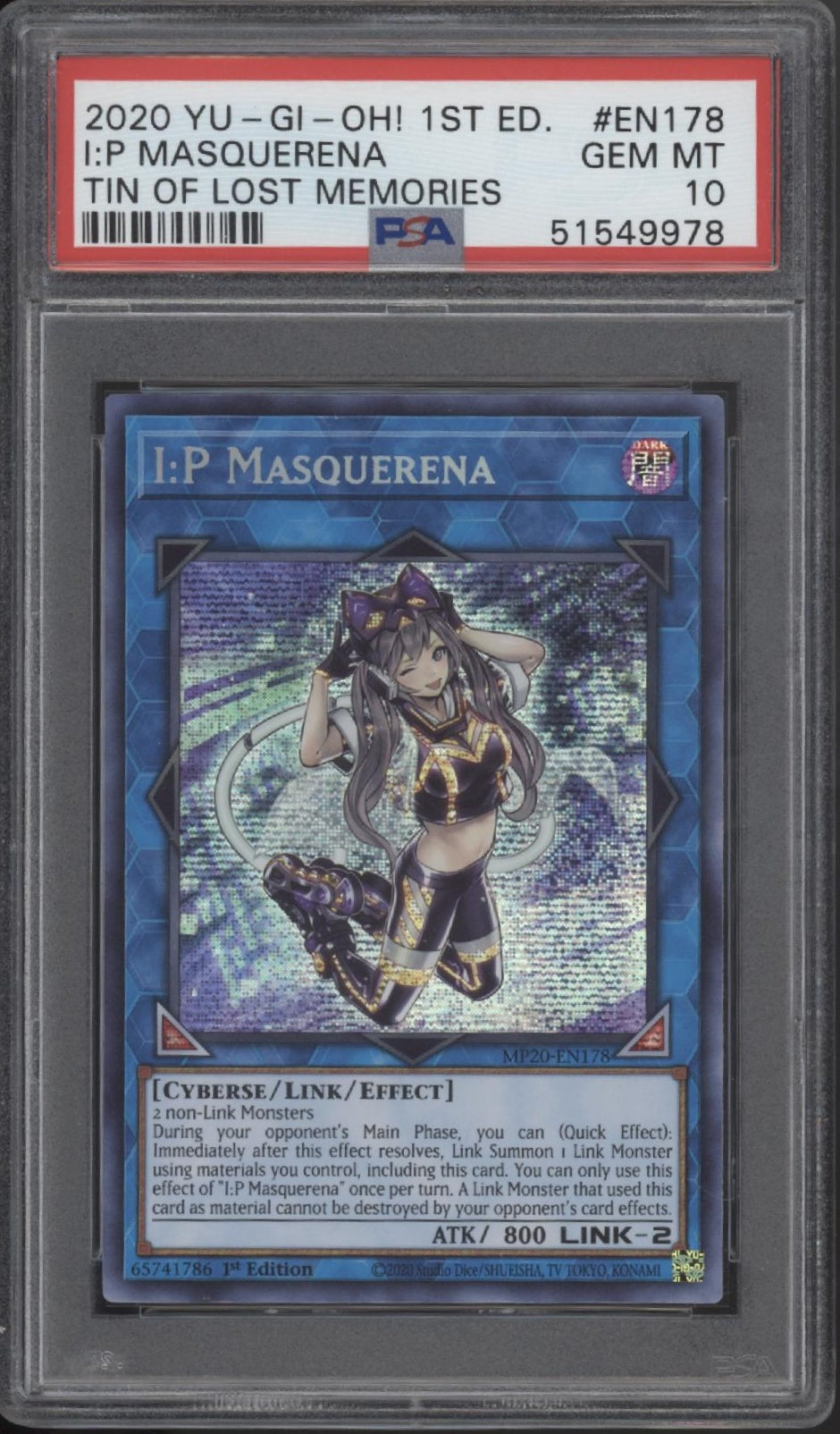 I:P Masquerna Yu-Gi-Oh! Tin of Lost Memories 1st Edition #EN178 PSA 10