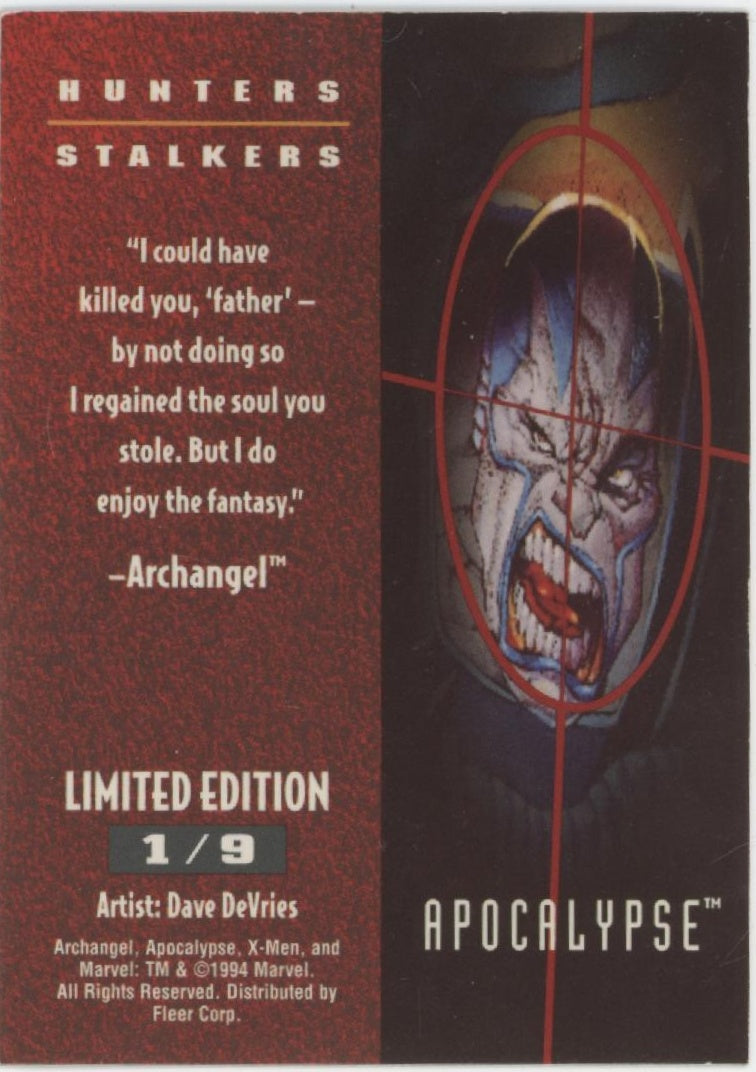Apocalypse 1995 Fleer Ultra Marvel Hunters & Stalkers #1