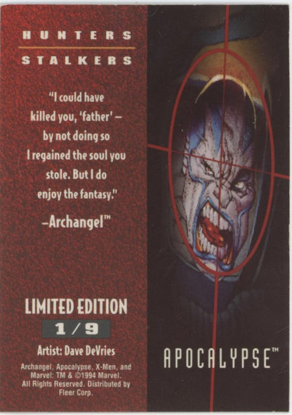 Apocalypse 1995 Fleer Ultra Marvel Hunters & Stalkers #1