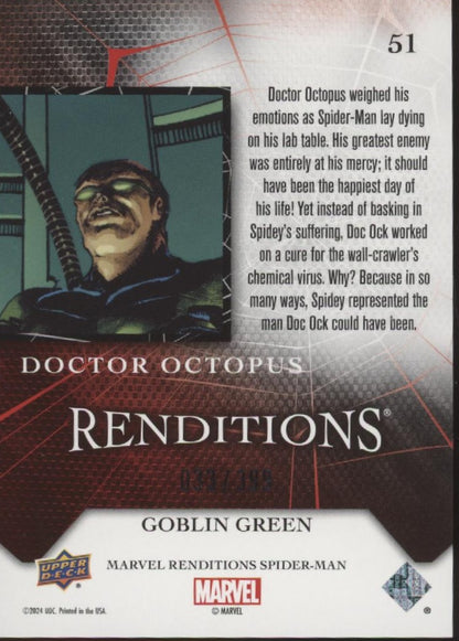 Doctor Octopus 2024 Upper Deck Marvel Renditions Spider-Man Goblin Green 033/399