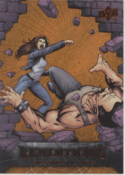 Jessica Jones 2024 Upper Deck Marvel Renditions Spider-Man Hobgoblin Orange /299