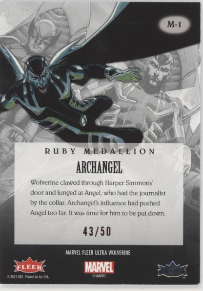 Archangel 2022 Fleer Ultra Wolverine Ruby Medallion 43/50 #M-1