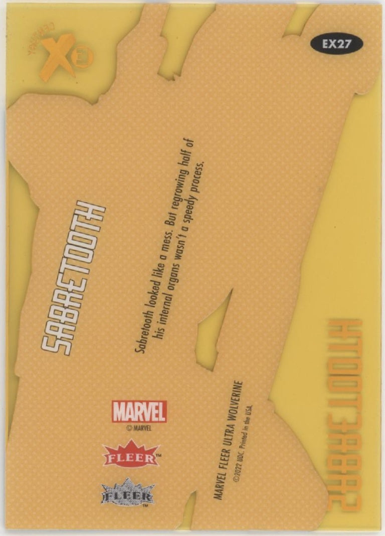 Sabretooth 2022 Fleer Ultra Wolverine EX Century Gold 62/74 #EX27