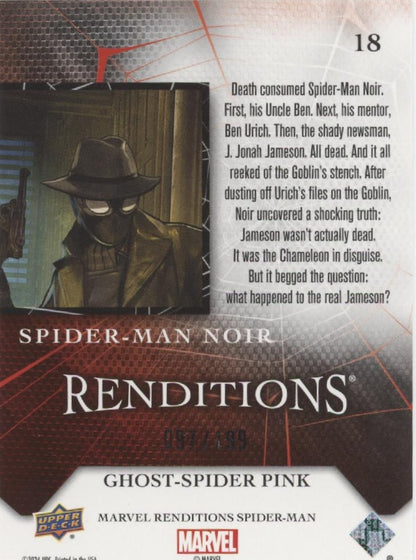 Spider-Man Noir 2024 Marvel Renditions Spider-Man Ghost-Spider Pink 097/199