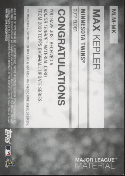 Max Kepler 2020 Topps Update Series Major League Material Swatch #MLM-MK