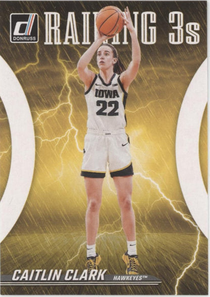 Caitlin Clark 2024 Panini Caitlin Clark Collection Raining 3s White RC #R1