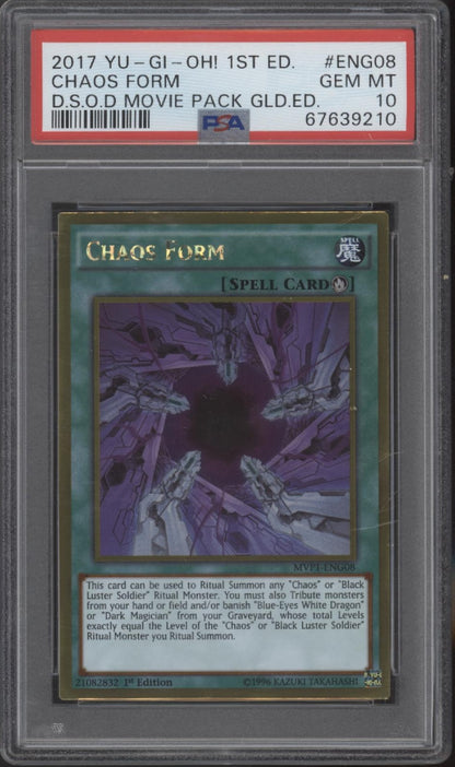 Chaos Form Yu-Gi-Oh! Movie Pack Gold 1st Edition MVP1-ENG08 PSA 10