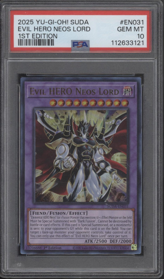 Evil Hero Neos Lord Yu-Gi-Oh! Supreme Darkness 1st Edition #EN031 PSA 10