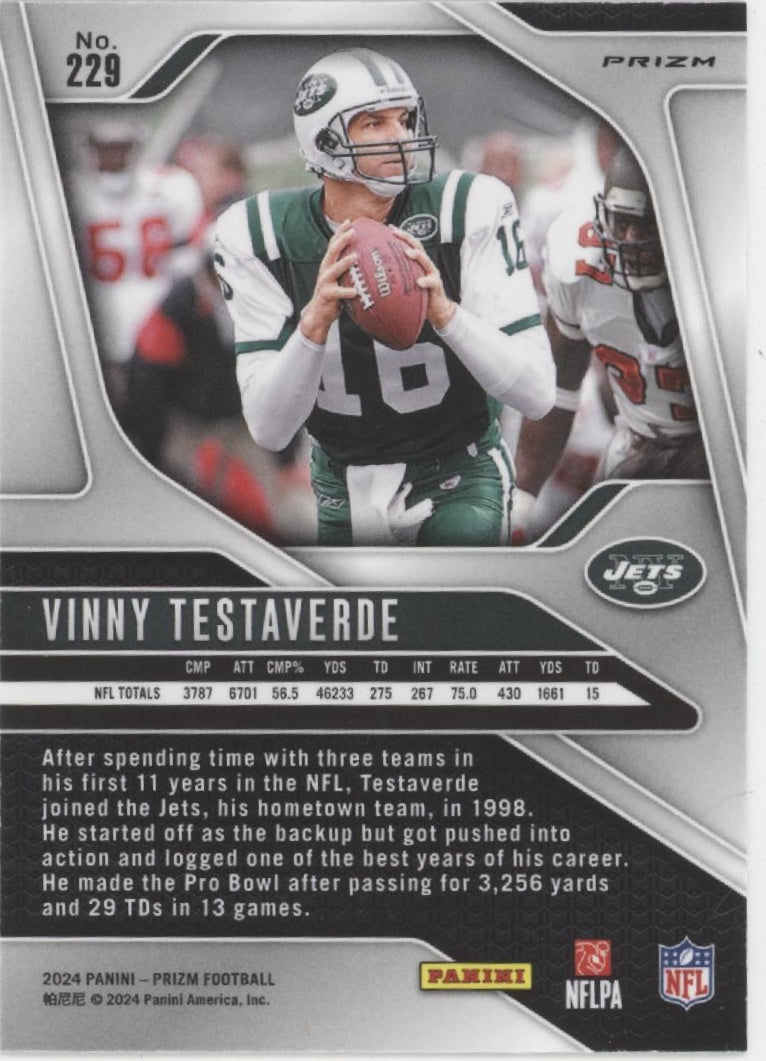 Vinny Testaverde 2024 Panini Prizm Red & Black Checker Prizm #229