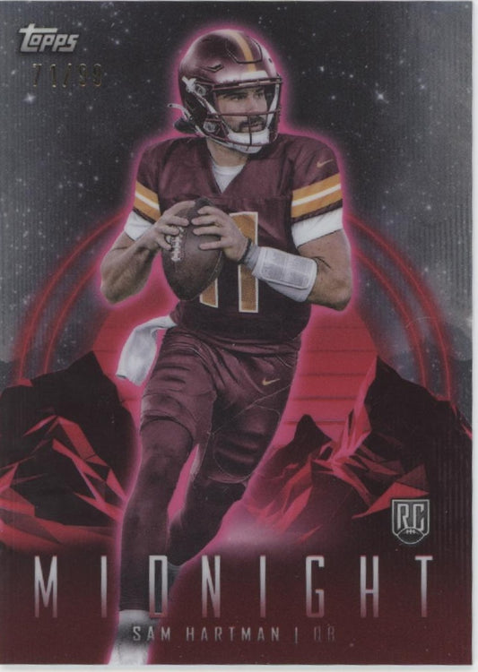 Sam Hartman 2024 Topps Midnight Red Refractor RC 71/99 #99