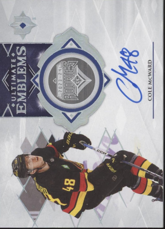 Cole McWard 2023-24 Upper Deck Ultimate Collection Emblems RC Auto #UE-CE