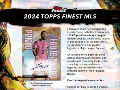 2024 Topps Finest MLS Major League Soccer Hobby Box