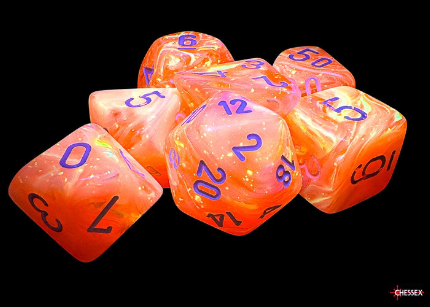 Chessex 7ct Mega-Hedral Festive Dahlia Dice