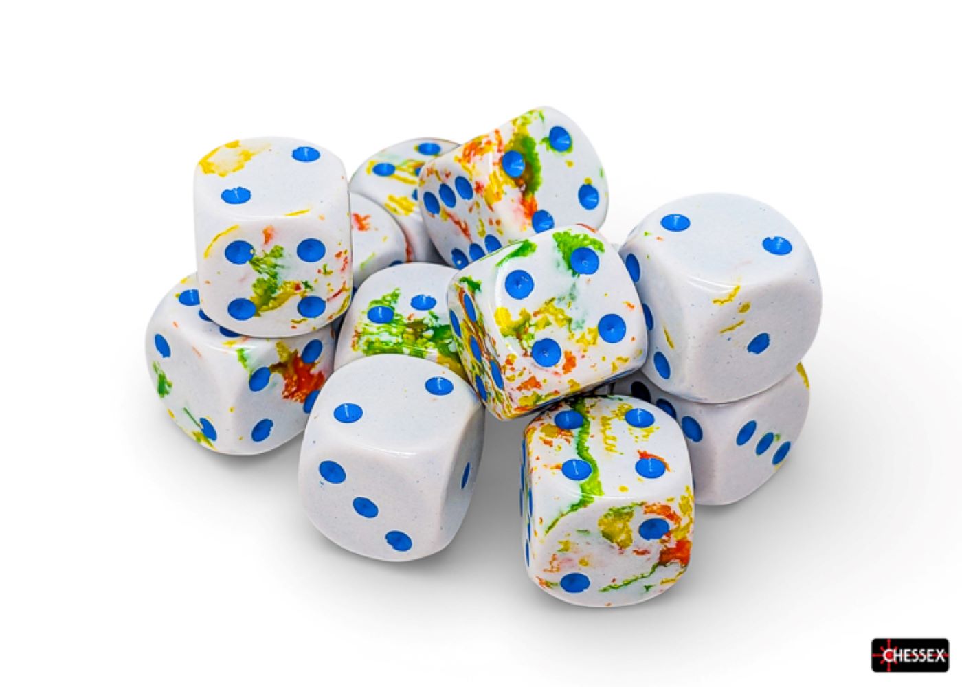 Chessex: Breezy/Blue 16mm d6 Dice Block (12 Dice)