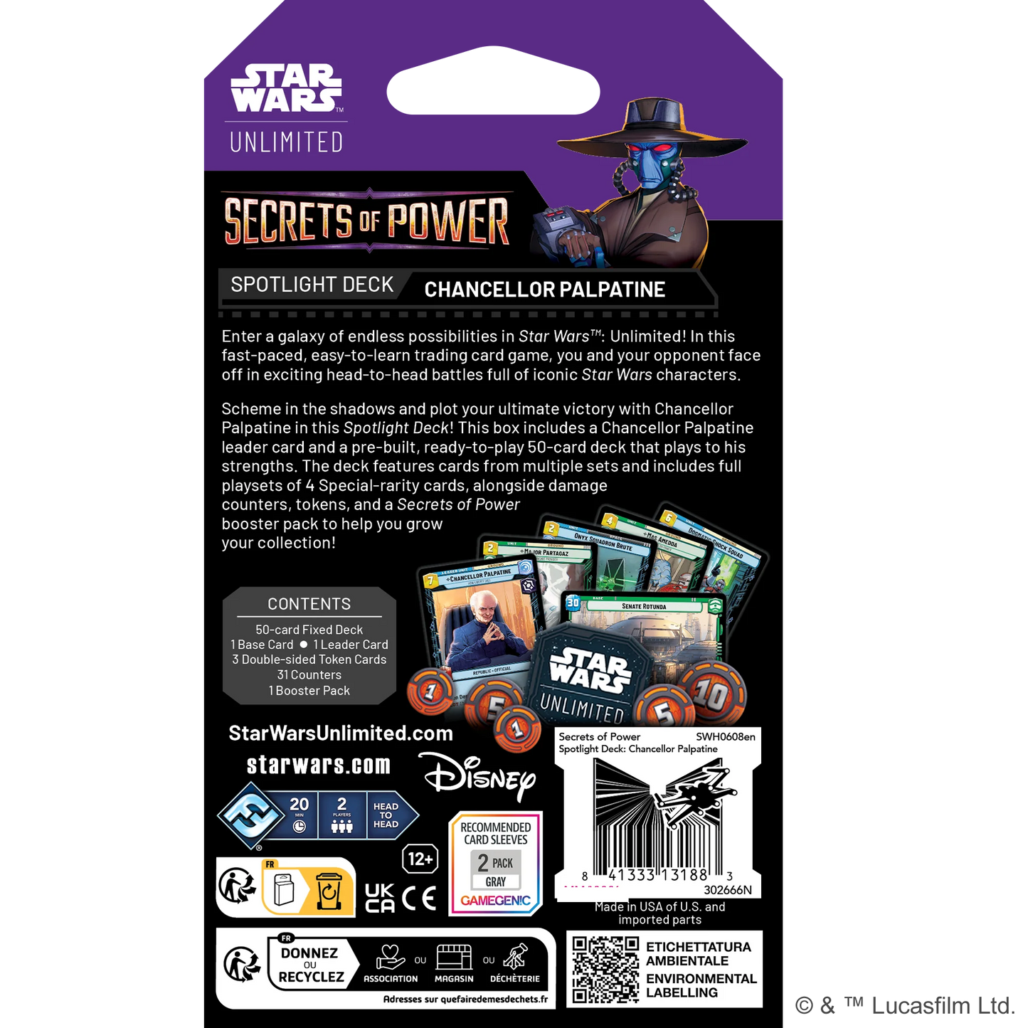 Star Wars Unlimited Secrets of Power Spotlight Deck (Chancellor Palpatine)