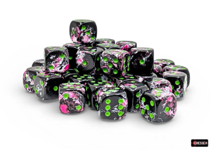 Chessex: Paintball/Green 12mm d6 Dice Block (36 Dice)