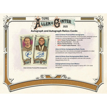 2025 Topps Allen & Ginter Baseball Fat Pack