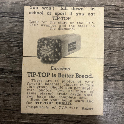 Al Zarilla 1947 Tip-Top Bread Baseball St. Louis Browns