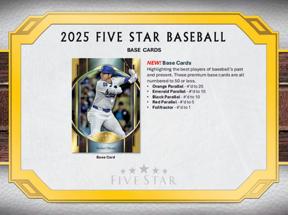 2025 Topps Five Star Baseball Hobby Box Case