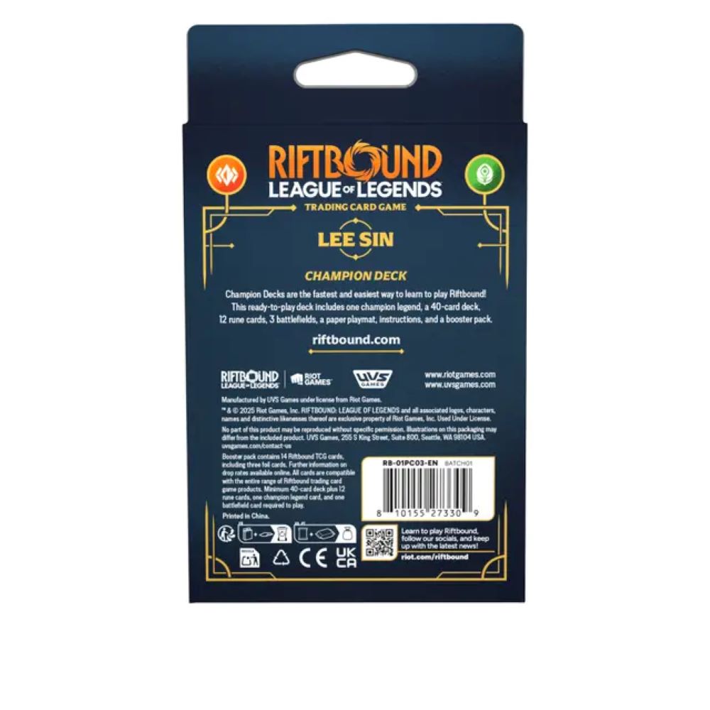 Riftbound League of Legends Origins Lee Sin Starter Deck