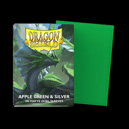 Dragon Shield 100ct Dual Matte Sleeves - Apple Green & Silver