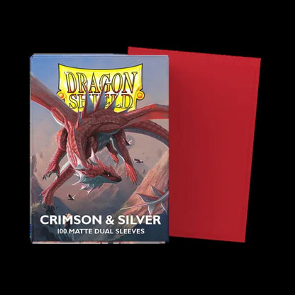 Dragon Shield 100ct Dual Matte Sleeves - Crimson & Silver