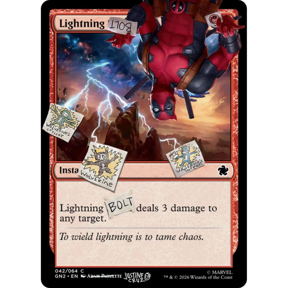 deadpool trading card mtg tcg Magic the Gathering: Secret Lair x Marvel's White four reprints from across Disney Lorcana Trading Card Deck Name:Grave Danger