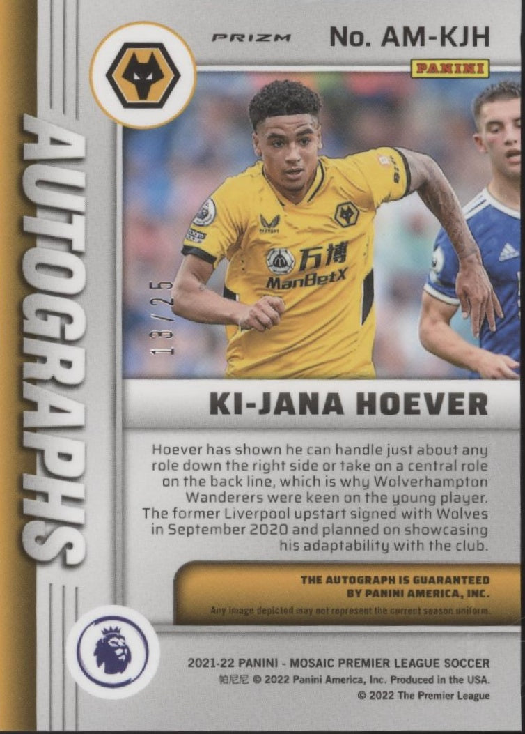 Ki-Jana Hoever 2021-22 Panini Mosaic Premier League Gold Prizm 13/25 #AM-KJH