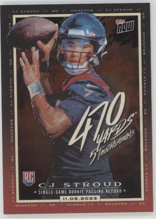 CJ Stroud 2023 Topps Now 470 Yards 5 Touchdowns RC #CJ1