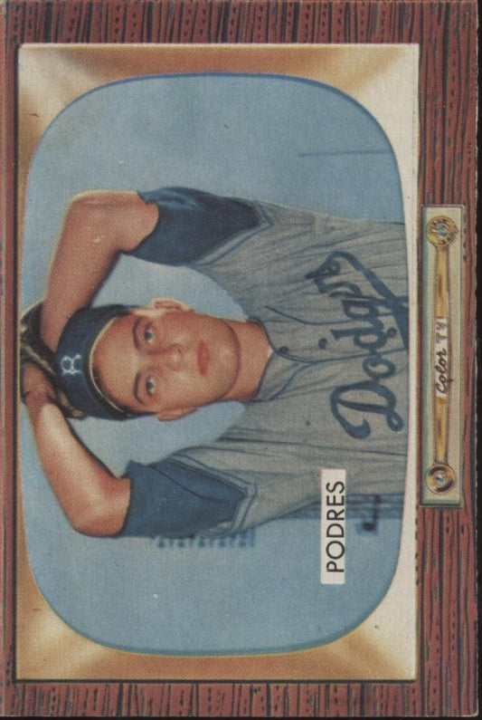 John Podres 1955 Bowman #97 Brooklyn Dodgers VG