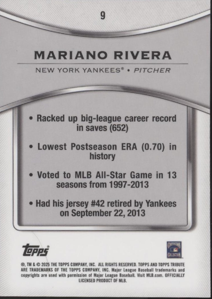 Mariano Rivera 2025 Topps Tribute #9