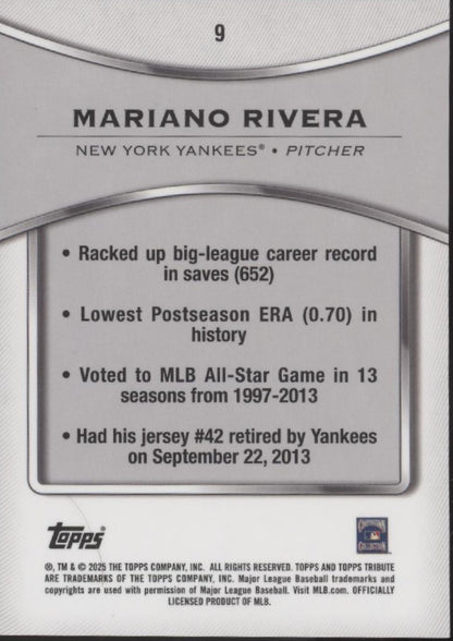 Mariano Rivera 2025 Topps Tribute #9