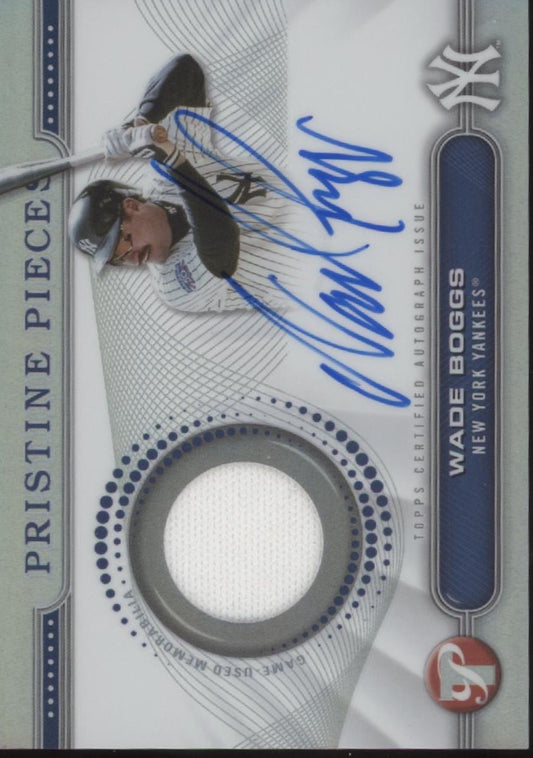 Wade Boggs 2024 Topps Pristine Pieces Refractor Swatch Auto #PPAR-WB